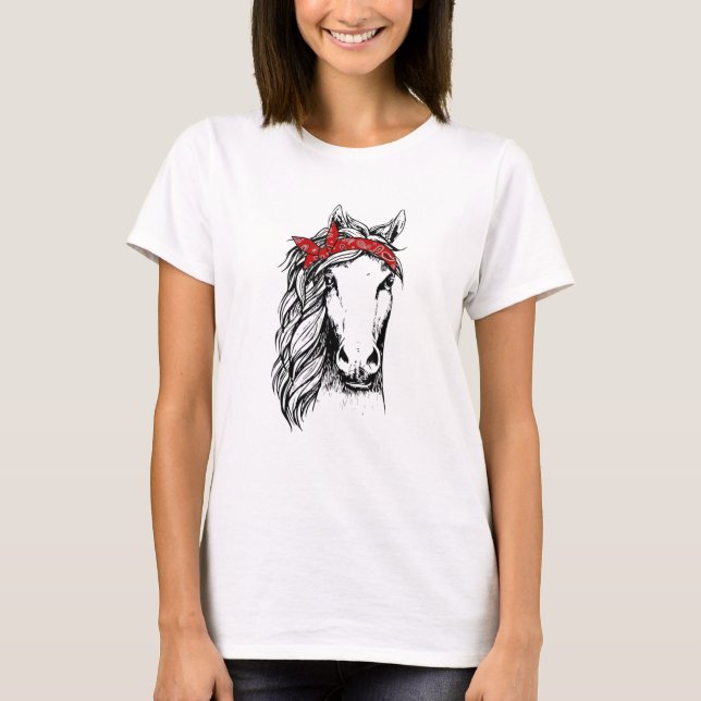Camisa de Bandana para Cavalo Ancorado com Cavalo  (Frente)