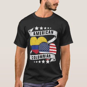 Camisa de bandeira colombiana americana Half Colom