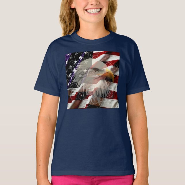 Camisa de bandeira da águia americana (Frente)
