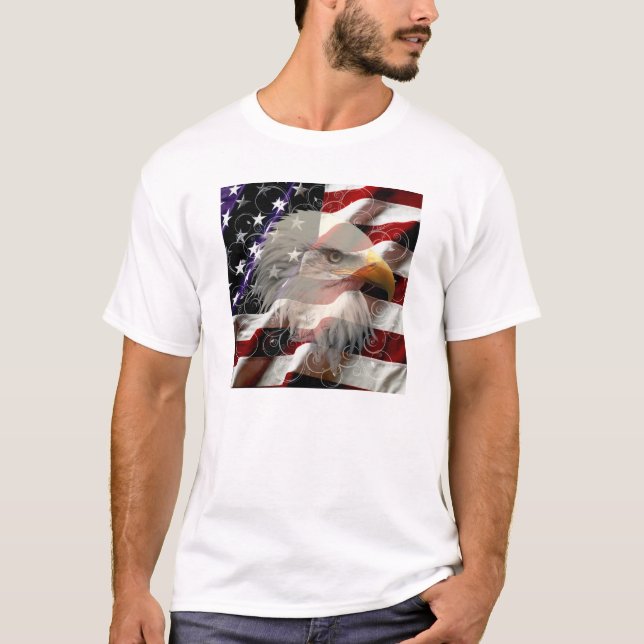 Camisa de bandeira da águia americana (Frente)