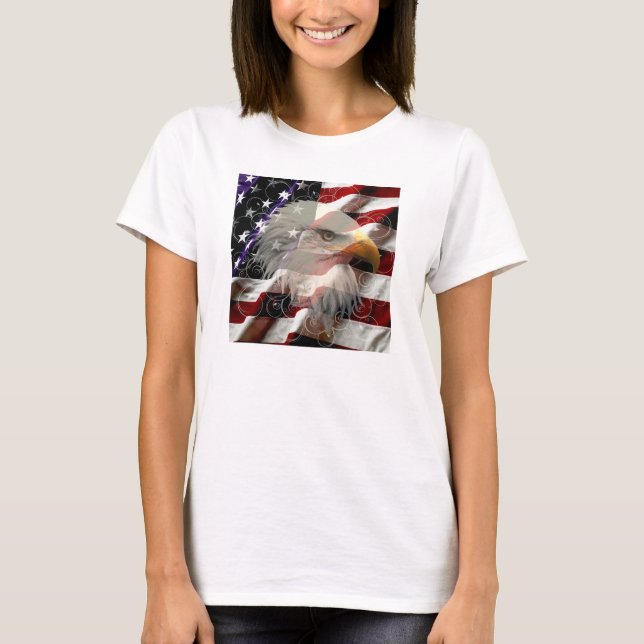 Camisa de bandeira da águia americana (Frente)