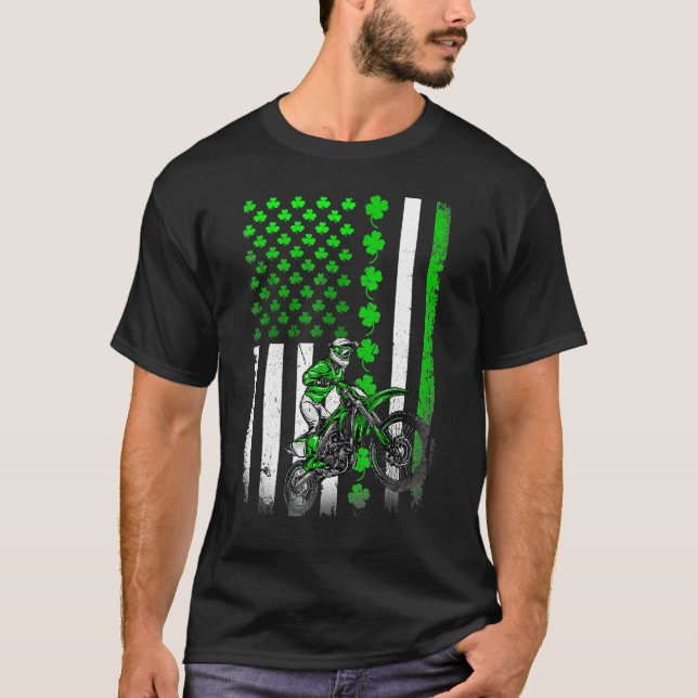 Camisa De Bandeira Irlandesa Americana Para Moto (Frente)