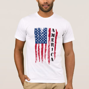 Camisa de bandeira masculina EUA