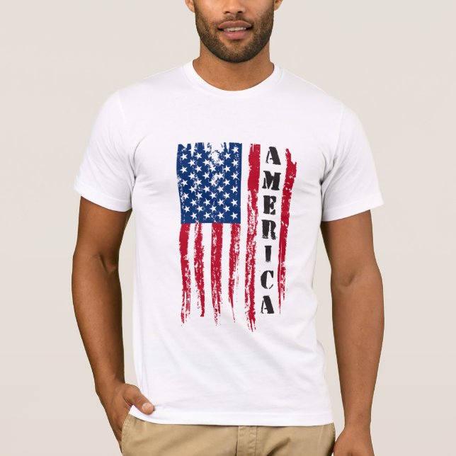 Camisa de bandeira masculina EUA (Frente)