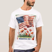 Camisa de Bandeira Patriótica dos EUA no Dia Memor