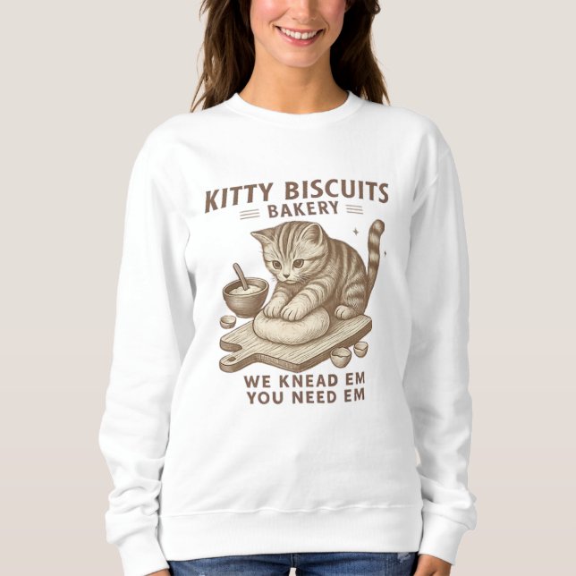 Camisa De Banheiro De Biscoitos De Gatinho Engraça (Frente)