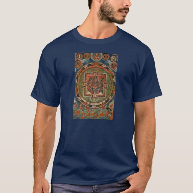 Camisa de Bardo Thangka T do tibetano do tecido de (Frente)