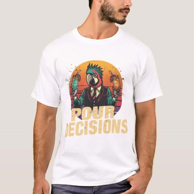 Camisa de Barman de Papagaio para Tomar Decisões (Frente)