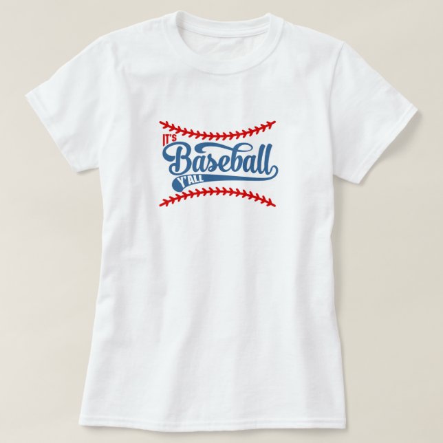 Camisa de Baseball Y'All (Frente do Design)