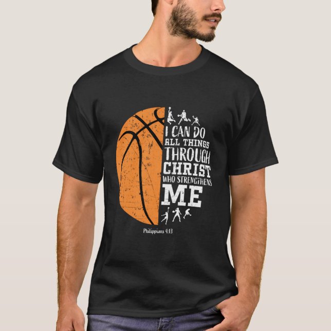 Camisa De Basquete Cristã Posso Fazer Tudo Phi (Frente)