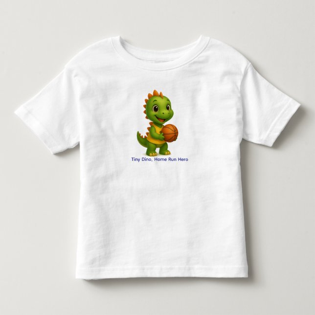Camisa de Basquete de Dinossauro Fofa para Criança (Frente)