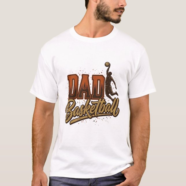 Camisa de basquete do papai com desenho de gravura (Frente)