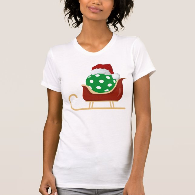 Camisa De Batebol De Natal | Papais noeis Sleigh (Frente)