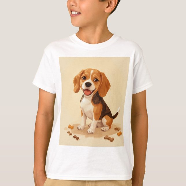 Camisa de Beagle Adorável - Crianças (Frente)