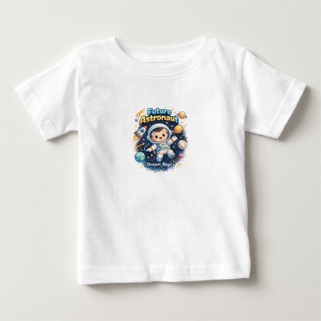 Camisa de Bebê Astronauta do Futuro Exploração Esp (Frente)