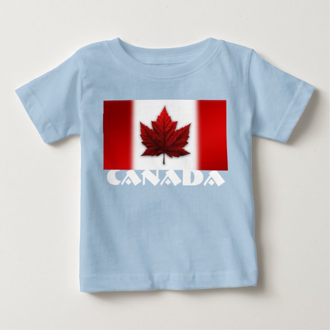 Camisa de Bebê Bandeira do Canadá Presentes de Beb (Frente)