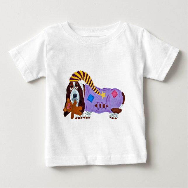Camisa de bebé Basset Hound em PJs (Frente)