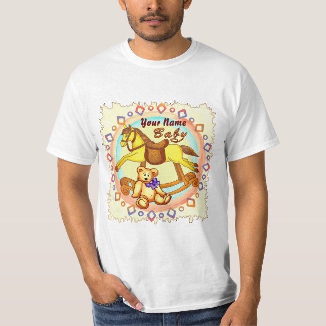 Camisa de bebê Cavalo Balanço devido (Frente)