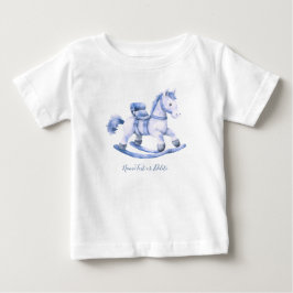 Camisa de Bebê Cavalo de Balanço Azul