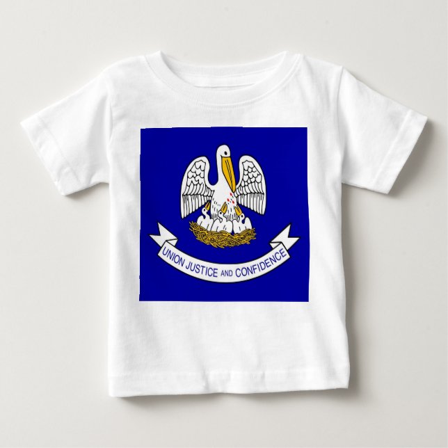 Camisa de bebê com bandeira da Louisiana (Frente)