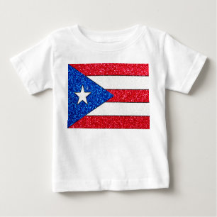 Camisa de bebê com bandeira Porto Rico