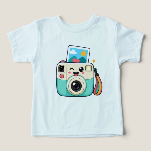 Camisa de Bebê com Câmera Instantânea Japonesa (Design frontal)