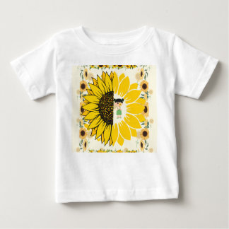 camisa de bebê com tema girassol