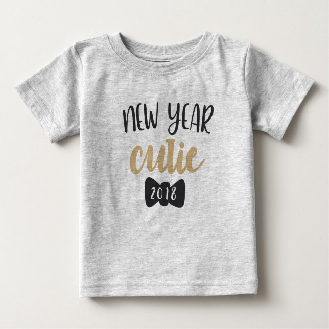 Camisa De Bebê Cutie 2018 Ano Novo (Frente)
