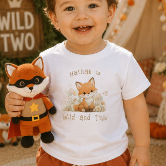 Camisa de bebê de 2º aniversário Wild and Two Nome