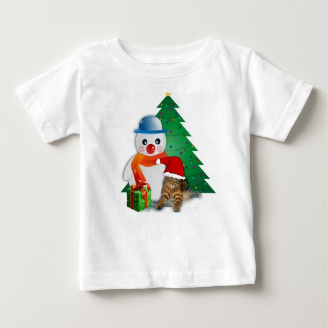 Camisa De Bebê De Algodão De Natal (Frente)