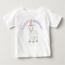 Camisa De Bebê De Animais De Festa - Chá De Cabra 