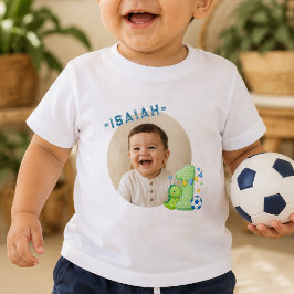 Camisa de Bebê de Aniversário de Dinossauro com No
