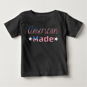 Camisa de Bebê de Bandeira Feita Americana Patriót