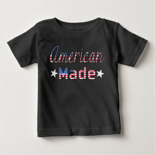 Camisa de Bebê de Bandeira Feita Americana Patriót