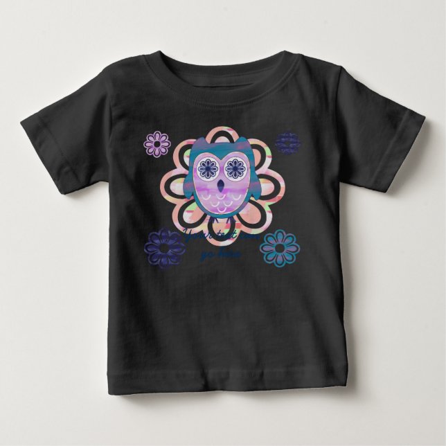 Camisa De Bebê De Coruja Floral Cuta (Frente)