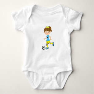 Camisa De Bebê De Futebol Castanho Cachorro