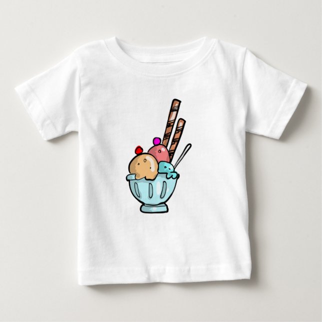 Camisa de bebê de Natal com sorvete fofo personali (Frente)