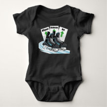 Camisa de bebê de patinador de hóquei com cartões 