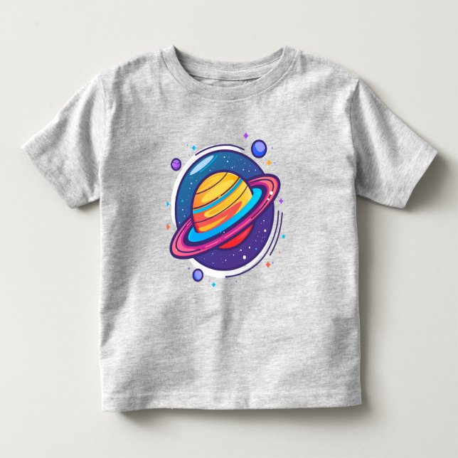 Camisa de Bebê do Planeta Saturno Fofa – Espaço Co (Frente)