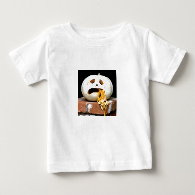Camisa De Bebê Doente De Abóbora - "Barfy" (Frente)