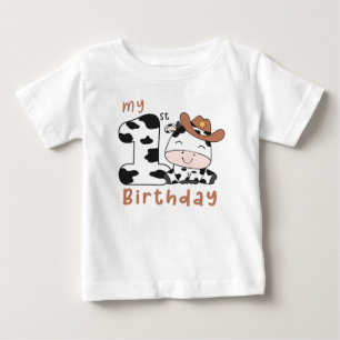 Camisa de Bebê Festa de 1º Aniversário do Menino V