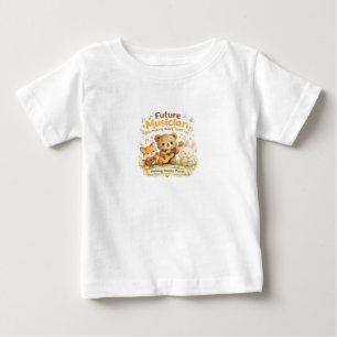 Camisa de Bebê Futuro Músico Design de Banda de An