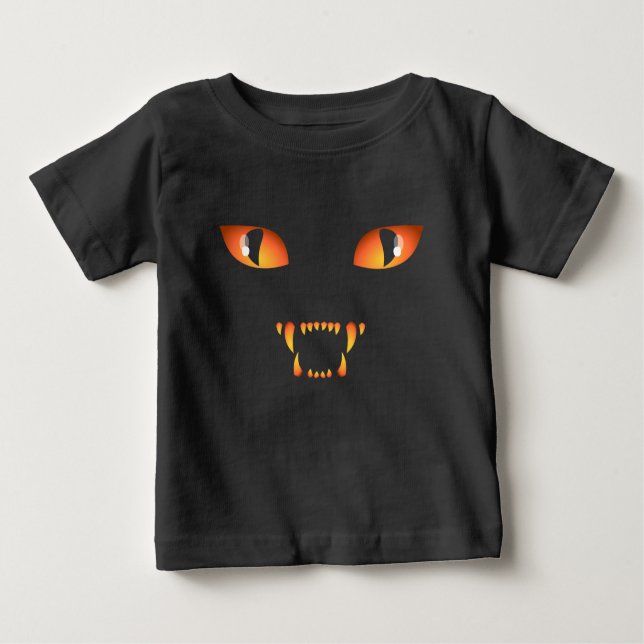 Camisa de Bebê Halloween Camisa de Gato Negro Cami (Frente)