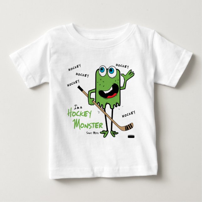 Camisa De Bebê Monstro De Hóquei (Frente)