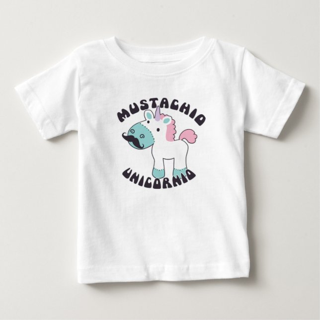 Camisa de Bebê Mustachio Unicornio (Frente)