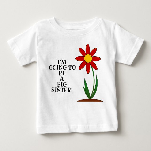 Camisa De Bebê Nova Irmã Flor (Frente)