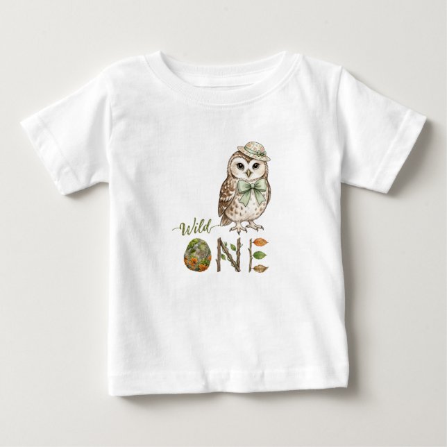 Camisa de bebê para primeiro aniversário com aquar (Frente)