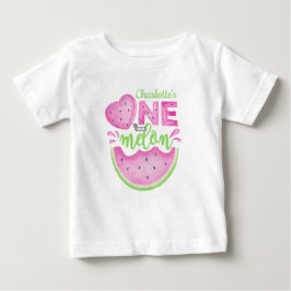 Camisa de Bebê para Primeiro Aniversário Rosa 'One
