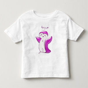 Camisa de Bebê Pengu Pengim Feliz(Rosa Vibrante)