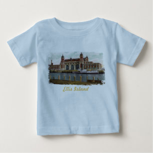 Camisa De Bebê Pintada Da Ilha Ellis